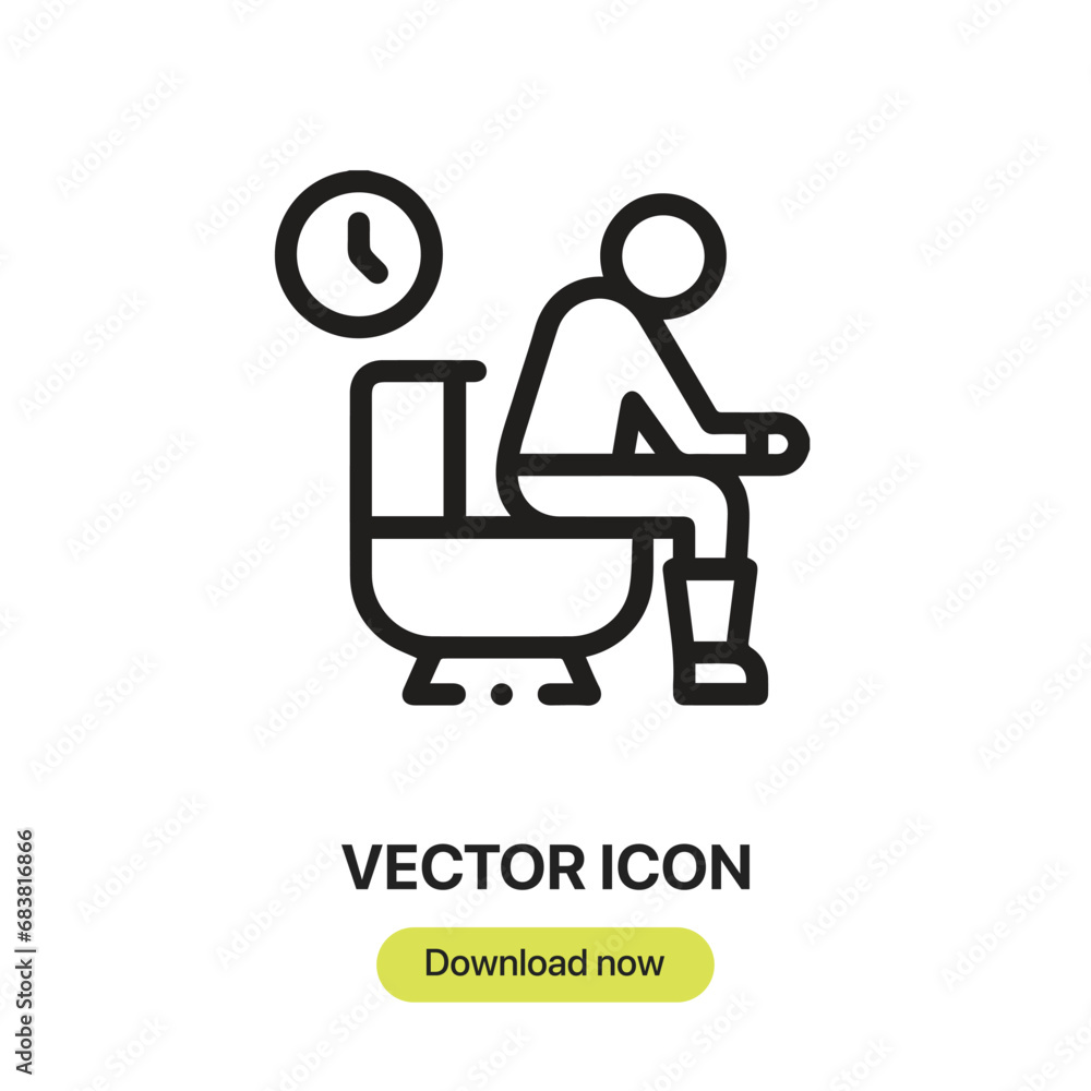 Poster constipation icon vector. linear-style sign for mobile concept and web design. constipation symbol i