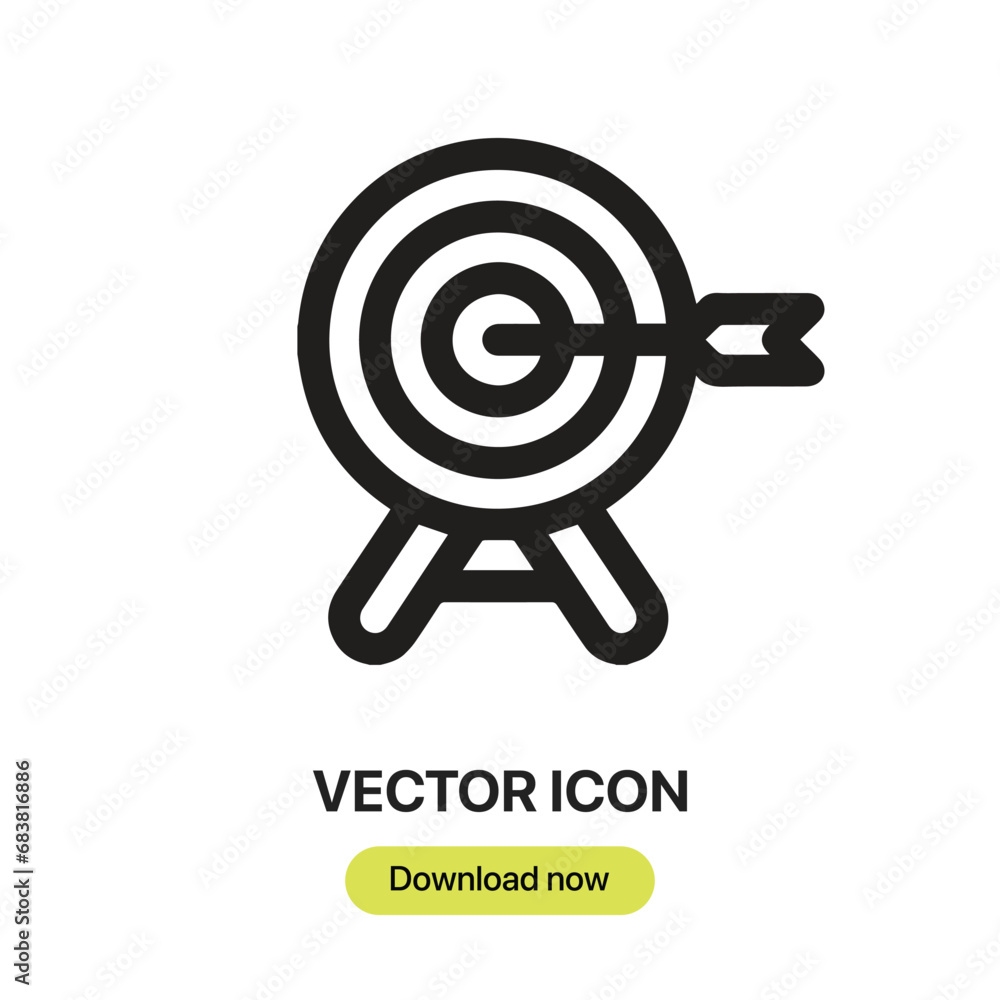 Fototapete target icon vector. linear-style sign for mobile concept and web design. target symbol illustration.