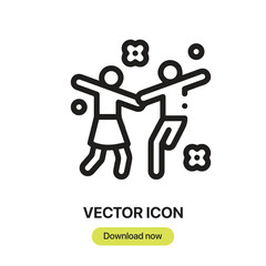 Holidays Party icon vector. Linear-style sign for mobile concept and web design. Holidays Party symbol illustration. Pixel vector graphics - Vector.	