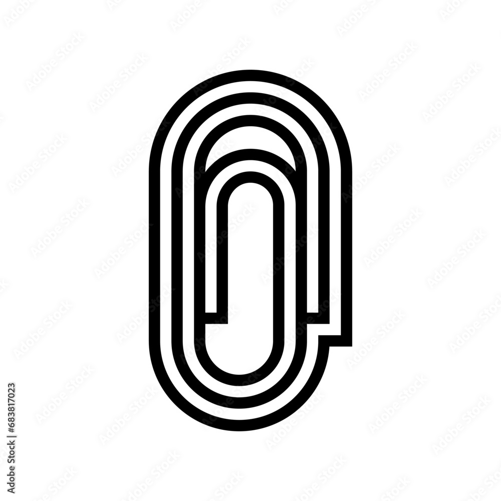 Poster paperclip attached file line icon vector. paperclip attached file sign. isolated contour symbol blac