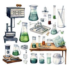 Scientist clipart Set : Beautiful Watercolor Style