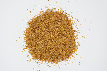 Sesame seeds on a white background
