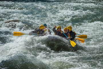 Rafting in Rio Atuel, in Valle Grande, Cañon del Atuel.