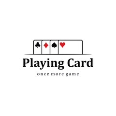 Simple Minimalist Poker Fun Game Playing Card for Gamble Bet Casino Sport Club Logo Design Vector