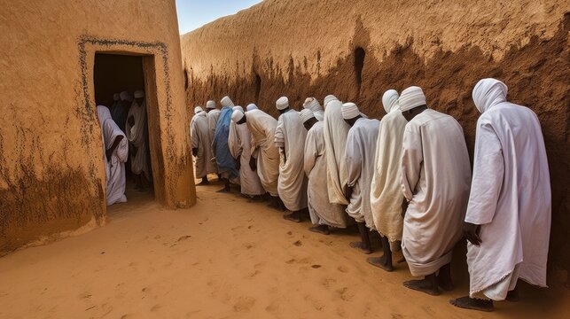 Niger, Agadez, Door of the desert, The Great Mosque build of mud, 16 century, Friday prayer.