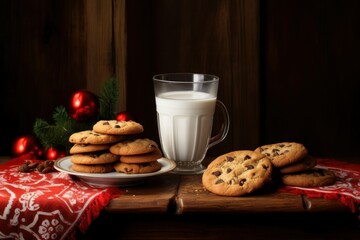 Christmas Cookies and Milk Waiting for Santa on Eve