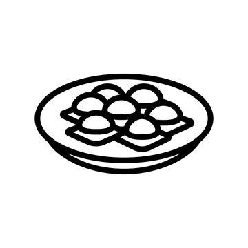 recommend clip art: ravioli pasta italian cuisine line icon vector. ravioli pasta italian cuisine sign. isolated contour symbol black illustration