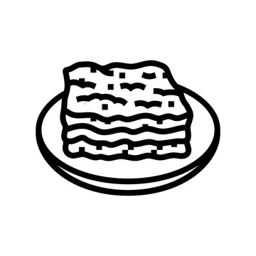 recommend clip art: lasagna dish italian cuisine line icon vector. lasagna dish italian cuisine sign. isolated contour symbol black illustration