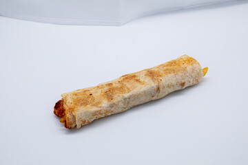 Shawarma sandwich gyro fresh roll of lavash (pita bread) chicken, lamb or beef shawarma Traditional...