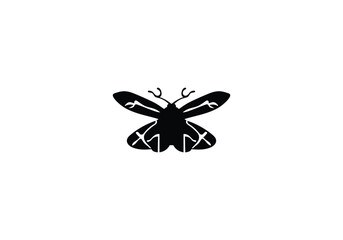 Bagworm Moth minimal style icon illustration design