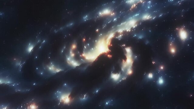 A great vortex of a mega galaxy in far space.