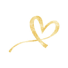 Happy Valentine Day with Gold Glitter Outline Heart Vector