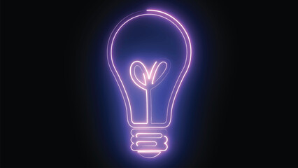 Hyperrealistic animated Light bulb symbol in trendy stylish colors. Futuristic technology