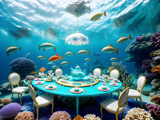 Aqua Whimsy: The Enchanted Underwater Tea Soirée