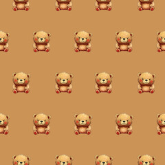 Cute bear seamless pattern background