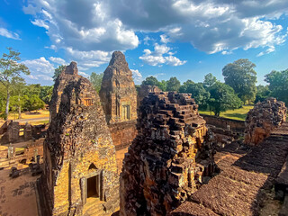 Pre-Rup, a temple-mountain dedicated to the god Shiva, a temple of the Khmer civilization, located...