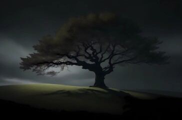 Fototapeta premium Isolated tree in the night