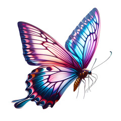 butterfly front view isolated on transparent background - obrazy, fototapety, plakaty