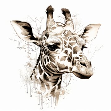 a giraffe with a white background