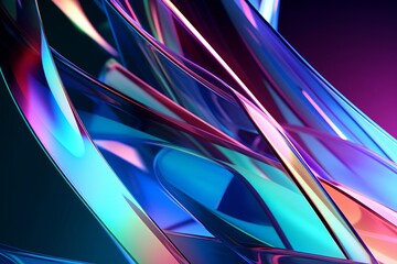 Colorful Glass 3D Object, abstract wallpaper background, Generative AI