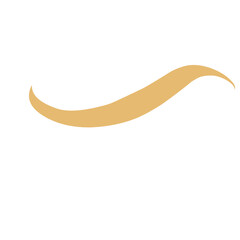 Collection of golden flow waves. Gold paint brush strokes. Flow design element. Abstract gold ribbon. Vector illustration.