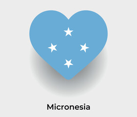 Micronesia flag heart shape country icon vector illustration