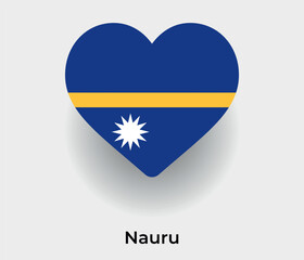 Nauru flag heart shape country icon vector illustration