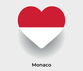Monaco flag heart shape country icon vector illustration