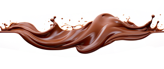 Chocolate splash. Isolated on Transparent background.
