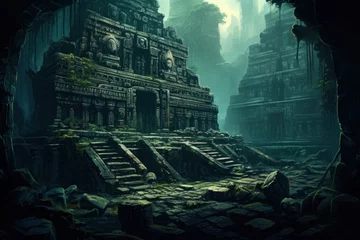 Foto op Canvas Lost civilization ruins with hidden technology and mysteries © Bijac