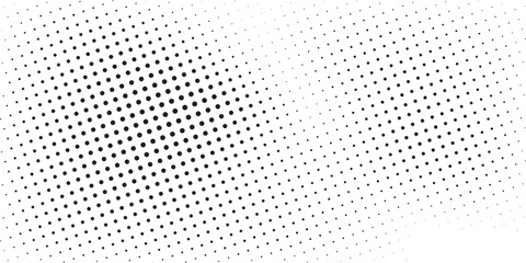 Abstract halftone waves dotted background. Futuristic twisted grunge pattern, dots, circles. Vector modern optical pop art texture for poster, business card, cover, label mockup, vector dots halftone