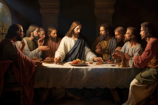 Renaissance depiction of the Last Supper with Jesus and his apostles