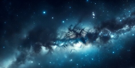 Dark blue space galaxy wallpaper.