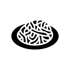 fettuccine alfredo italian cuisine glyph icon vector. fettuccine alfredo italian cuisine sign. isolated symbol illustration