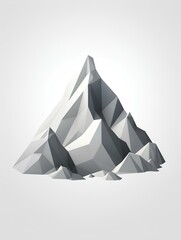A low-poly mountain as a symbol of elevation, a path to success and leadership.