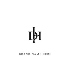 Obraz premium DH logo. D H design. White DH letter. DH, D H letter logo design. Initial letter DH linked circle uppercase monogram logo. D H letter logo vector design.