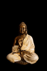 Female Buddha with black background
