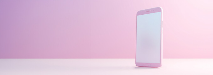 Minimalist modern clay mockup smartphones for presentation, application display, information graphics etc. EPS. 3D pastel pink Copy space smartphone mobile concept