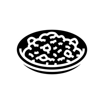 kisir turkish cuisine glyph icon vector. kisir turkish cuisine sign. isolated symbol illustration