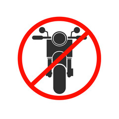 Vector illustration design of warning information logo icon prohibited from riding motorbikes here or in certain areas