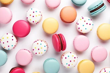 Keuken spatwand met foto Macarons on white background © grey