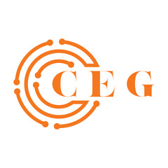 CEG letter design. CEG letter technology logo design on white background. CEG Monogram logo design for entrepreneur and business - obrazy, fototapety, plakaty