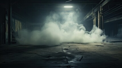 smoke coming out from a dark floor, in the style of post-apocalyptic backdrops, 