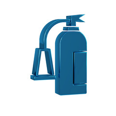 Blue Fire extinguisher icon isolated on transparent background.