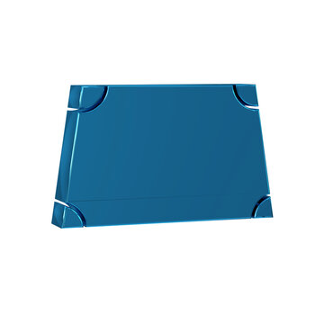 Blue Acute trapezoid shape icon isolated on transparent background.
