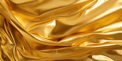 Fototapeta premium Abstract gold metallic, foil, fabric with geometry, lines material background, seamless wallpaper texture. Great as banner, luxury product cover, happy new year postcard.