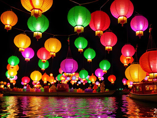 Enchanted Skylights: Whimsical Lantern Festival in the Magical Realm, Generative AI