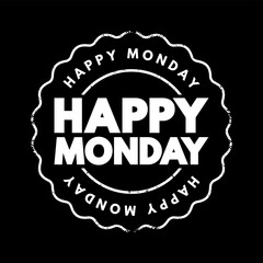 Happy Monday text stamp, concept background