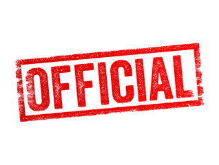 Official - relating to an authority or public body and its activities and responsibilities, text stamp concept background