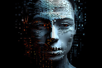 Abstract digital human face